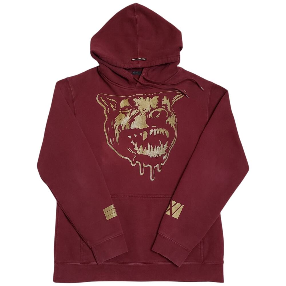 Wonderbrett x Russ Chomp Mens Hoodie Pullover Size M Burgundy Sweatshirt